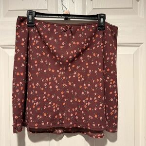 Wild Fable Floral Burgundy Skirt